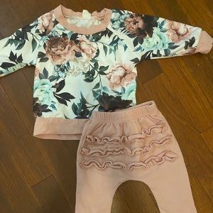 Floral Babygirl two piece set with ruffle butt